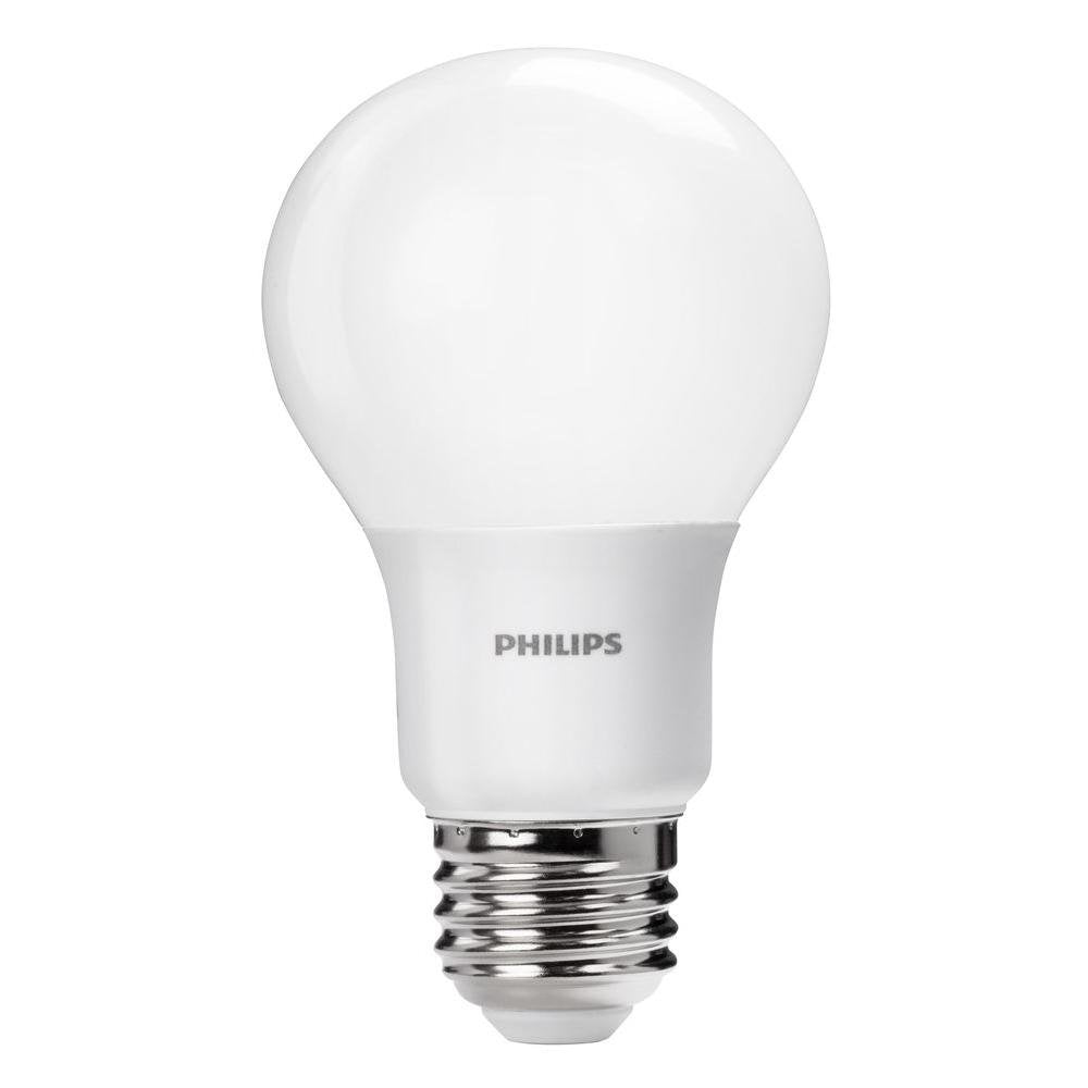 Philips LED Non-Dimmable A19 Frosted Light Bulb: 800-Lumen, 2700-Kelvin, 8.5-Watt (60-Watt Equivalent), E26 Base, Soft White, 2-Pack