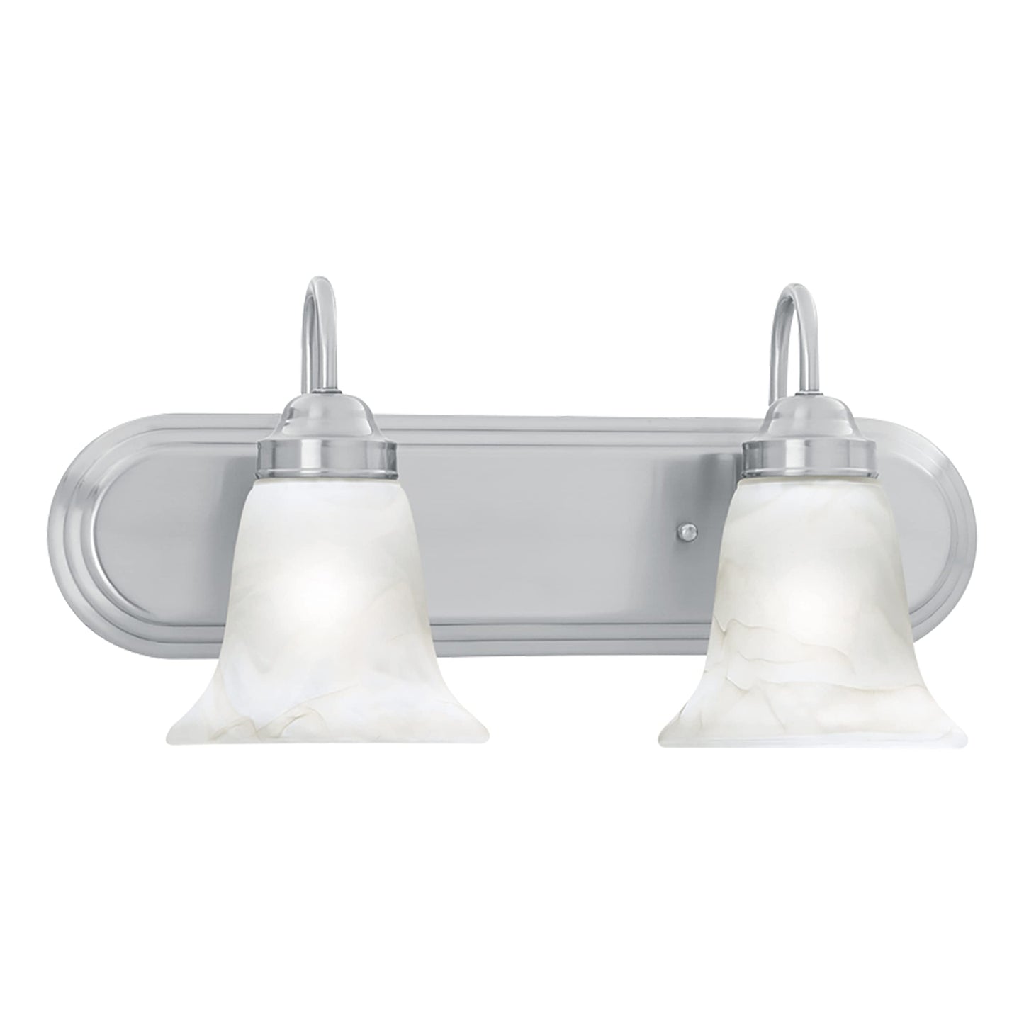 Elk Home Homestead Bathroom Vanity Light, 2-Light Traditional Fixture, Brushed Nickel with Alabaster Glass Shade, 18 Inch Wide