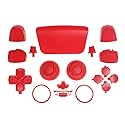 WPS Replacement Clip Shell Touch Pad Thumbsticks Dpad R1 L1 Trigger Buttons w/Accent Rings Set for PS5 Playstation Controller (Red)
