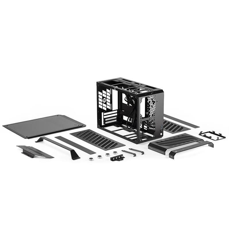 Mechanic master C30pro Side penetrating 360 Water-Cooled Matx/ITX Portable Desktop Computer Aluminum Alloy case (Elegant Black)