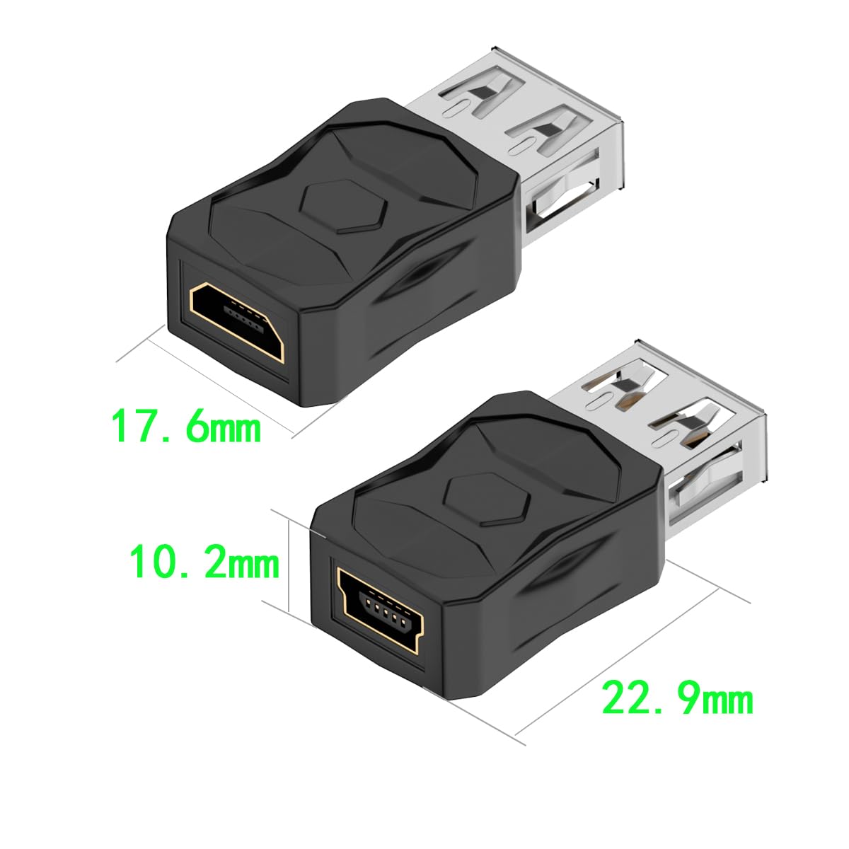 ZJKJHJY USB 2.0 Adapter Set USB/Type C/Micro/Mini Male to Female Converter Connector (12 pcs)
