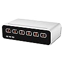 Kantek Cable Management Power HUB and Stand with USB Charging Ports, 5 OUTLETS, 3 USB, 6.5 FT Cord, White