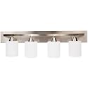 Dorence 4-Lights Bathroom Vanity Lights - Alloy Steel Bathroom Light Fixtures for Mirrors - Oil-Rubbed Bronze Lighting Bar with Nickel Glass Shade - 8