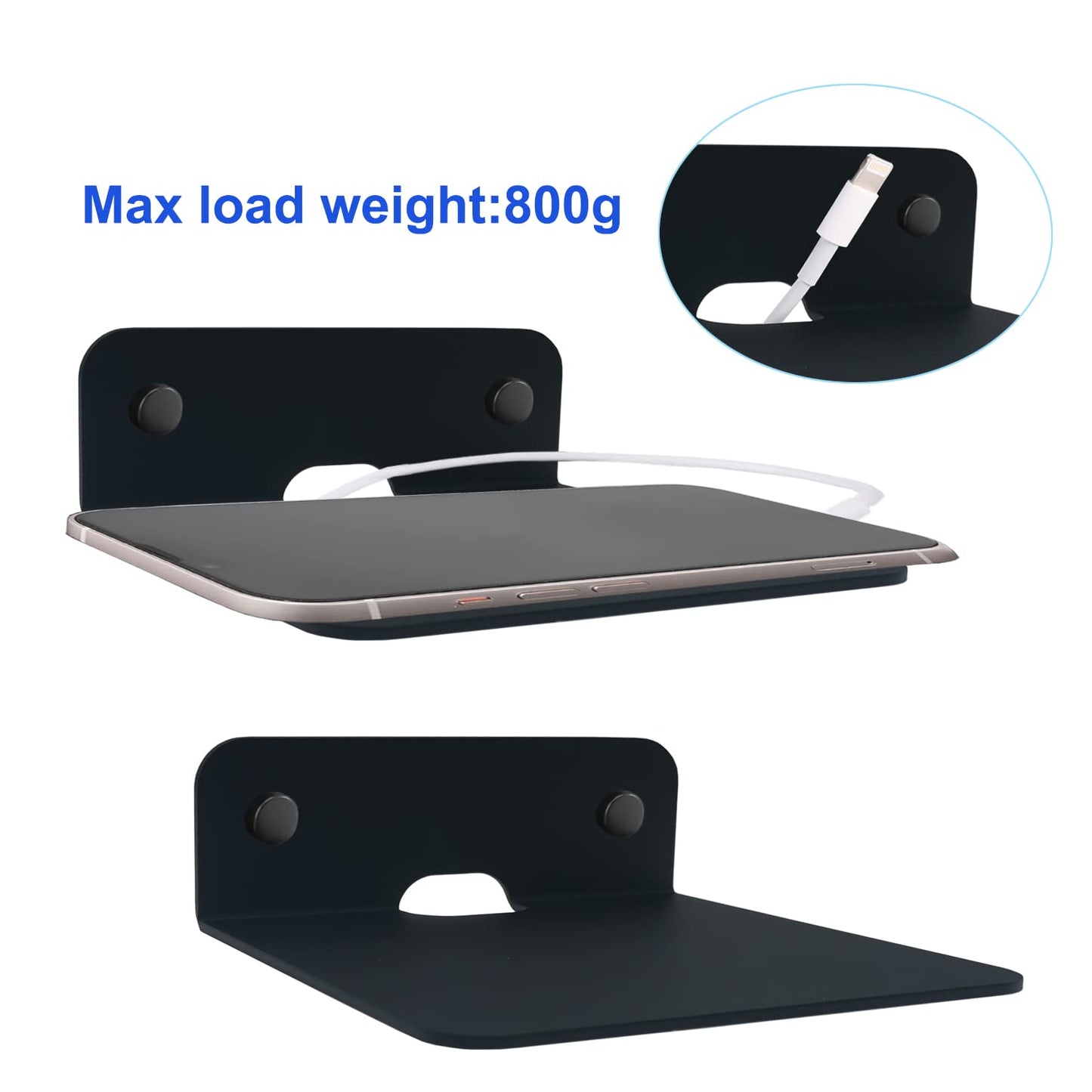 WISDING Small Floating Shelves, 4.25'' Wall Metal Speaker Mount Shelves for Bluetooth Speaker, Webcam, Cell Phones, Mesh Router, Toy Display Shelf