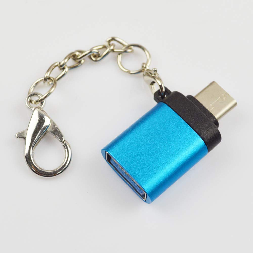 BeiErMei USB-C to USB A 3.0 OTG Data Adapter Thunderbolt 3 Type C Adapter Aluminum Alloy (Blue)