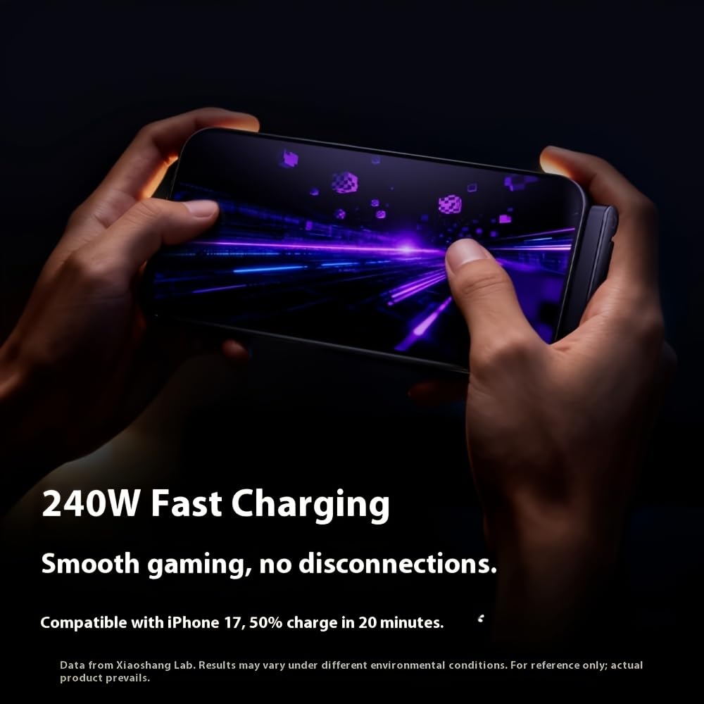 Konstreet 2-in-1 Invisible Stand Fast Charging Cable 240W Type-C Braided Fast Charging Cable Built-in Phone Stand 2 in 1 Phone Holder Cable