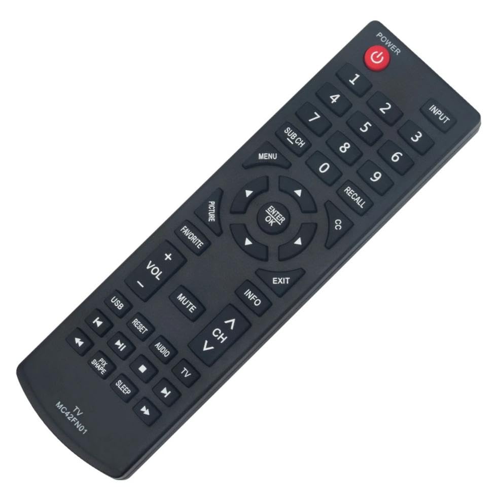 MC42FN01 TV Remote Control for Sanyo TV in Living Rooms or Rooms, No Programming or Pairing Needed, Replacement Remote Compatible Models FW24E05F