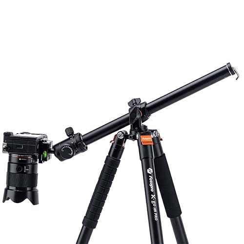 Fotopro 68'' Overhead Tripod for Flat Lay & Macro,Carbon Fiber Travel Tripod with 360 Degree Horizontal Column for Food