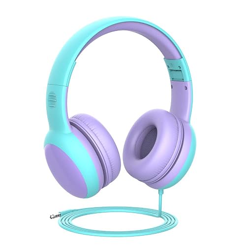 gorsun Kids Headphones with Limited Volume, Cat Ear Toddler Headphones, Wired Headphone Over Ear for Boys and Girls,Stereo Sound Foldable 3.5mm