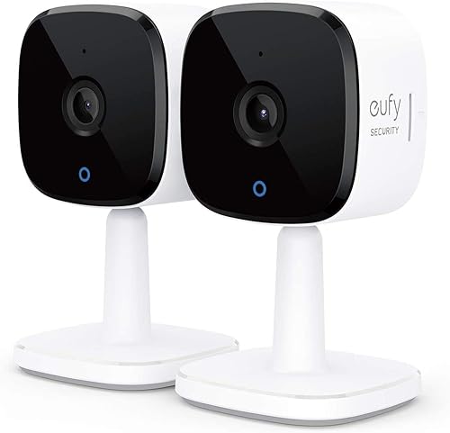 eufy Security, 2K Indoor Cam 2-Cam Kit, Plug-in Security Indoor Camera with Wi-Fi, IP Camera, Human and Pet AI, Works with Voice Assistants, Two-Way