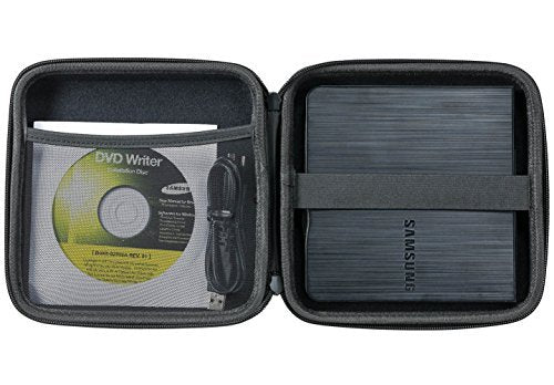 Caseling Hard Case - 7.2"x7.2"x2.2" - for External USB, DVD, CD, Blu-ray Rewriter/Writer and Optical Drives - Portable Carrying Travel Storage Case