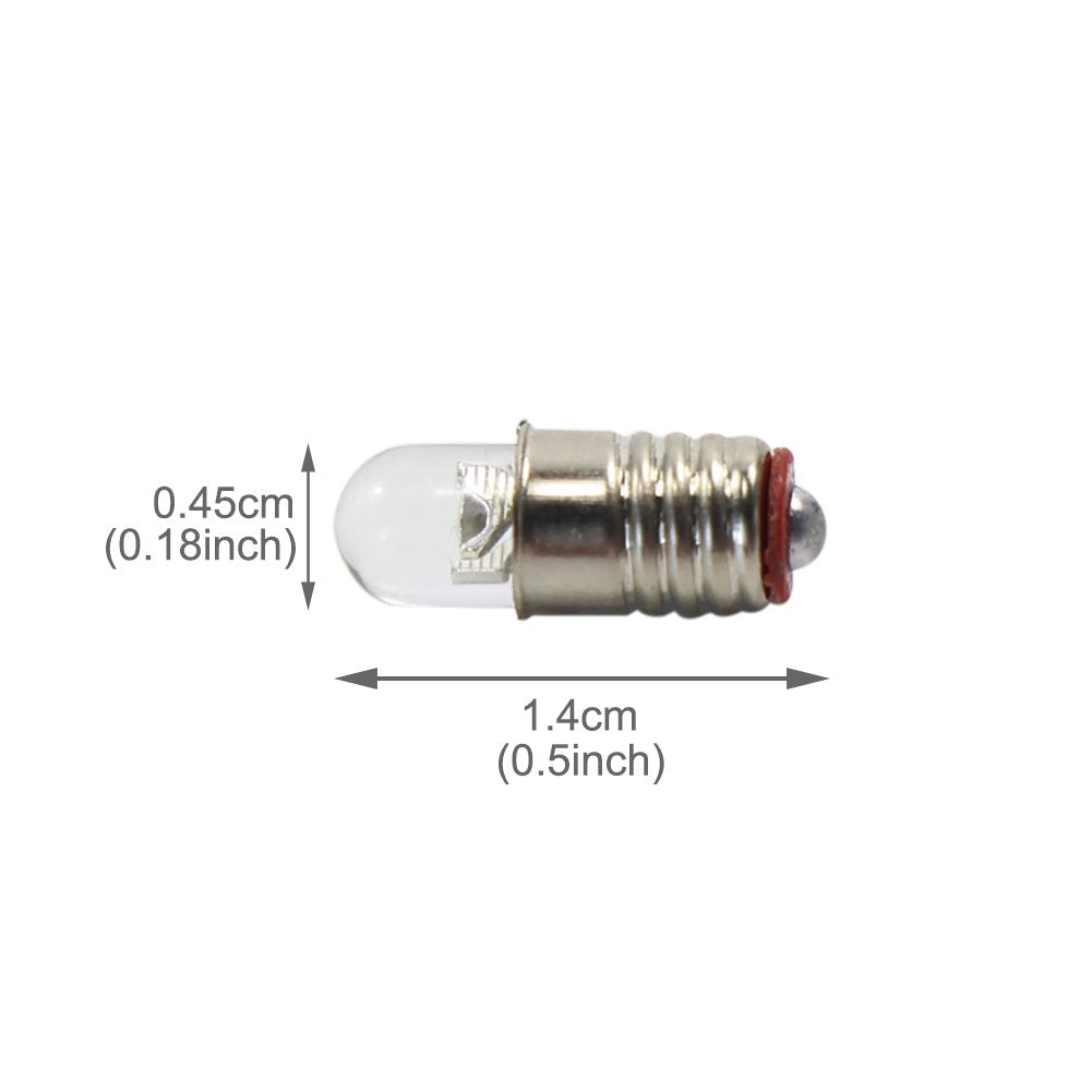 E505WMT 10 Sets Warm White LED Screw Bulb and Stand Base E5 E5.5 12V-14V for modle Train Layout