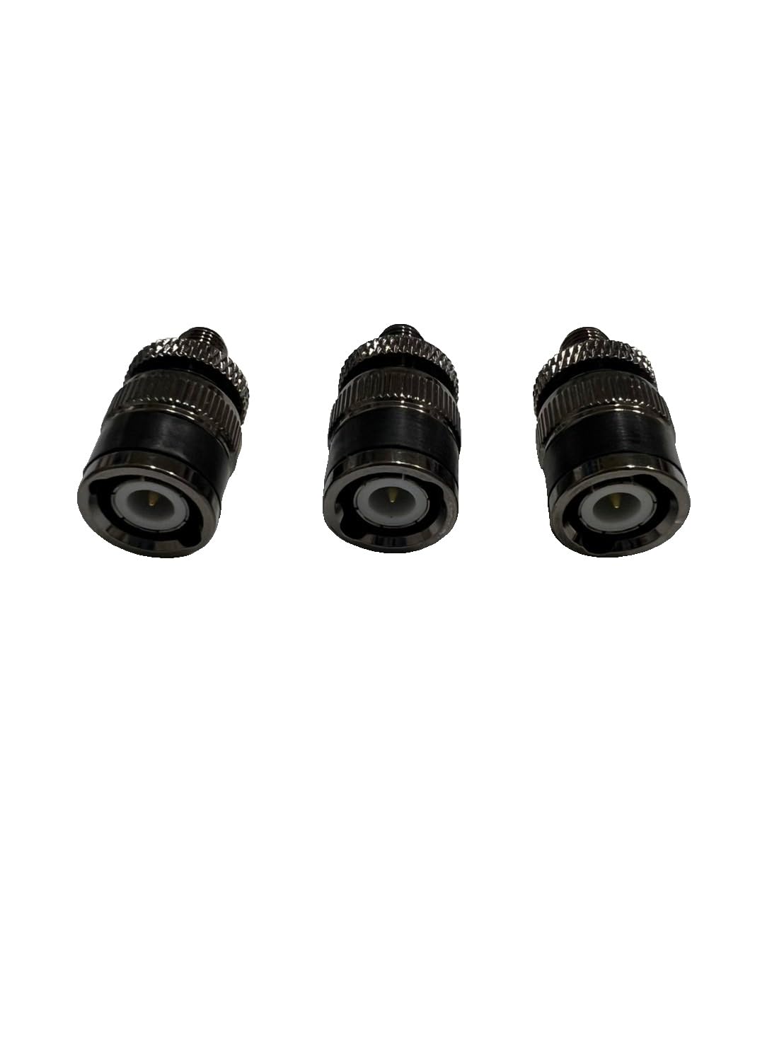 Anteenna TW-SMAJ-BNCP (3-Pack) SMA Female to BNC Male Coaxial Adapter - Premium Black Chromium Plated Copper Connector, Ideal for Amateur Radio