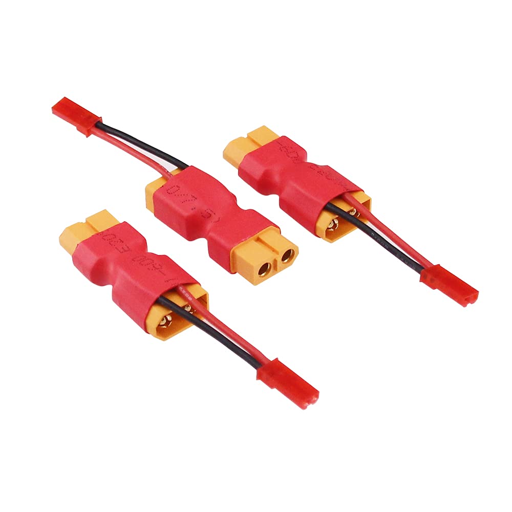 BDHI 3pcs XT60 Male to Female Connector with in-line JST Male 20awg 5cm Cable Parallel Power Adapter for Camera Gimbal(B170-3)