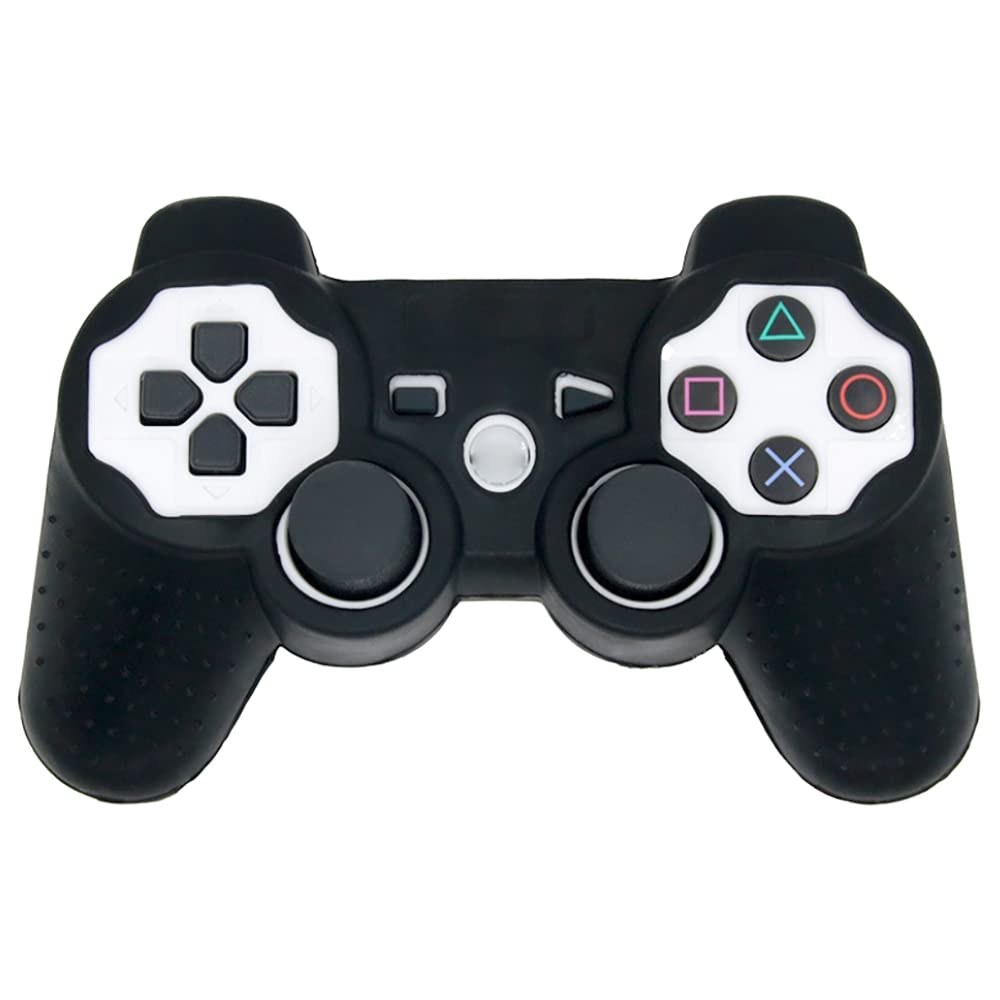 OSTENT Protective Silicone Gel Soft Skin Case Cover Pouch for Sony PlayStation PS2 PS3 Controller Color Black