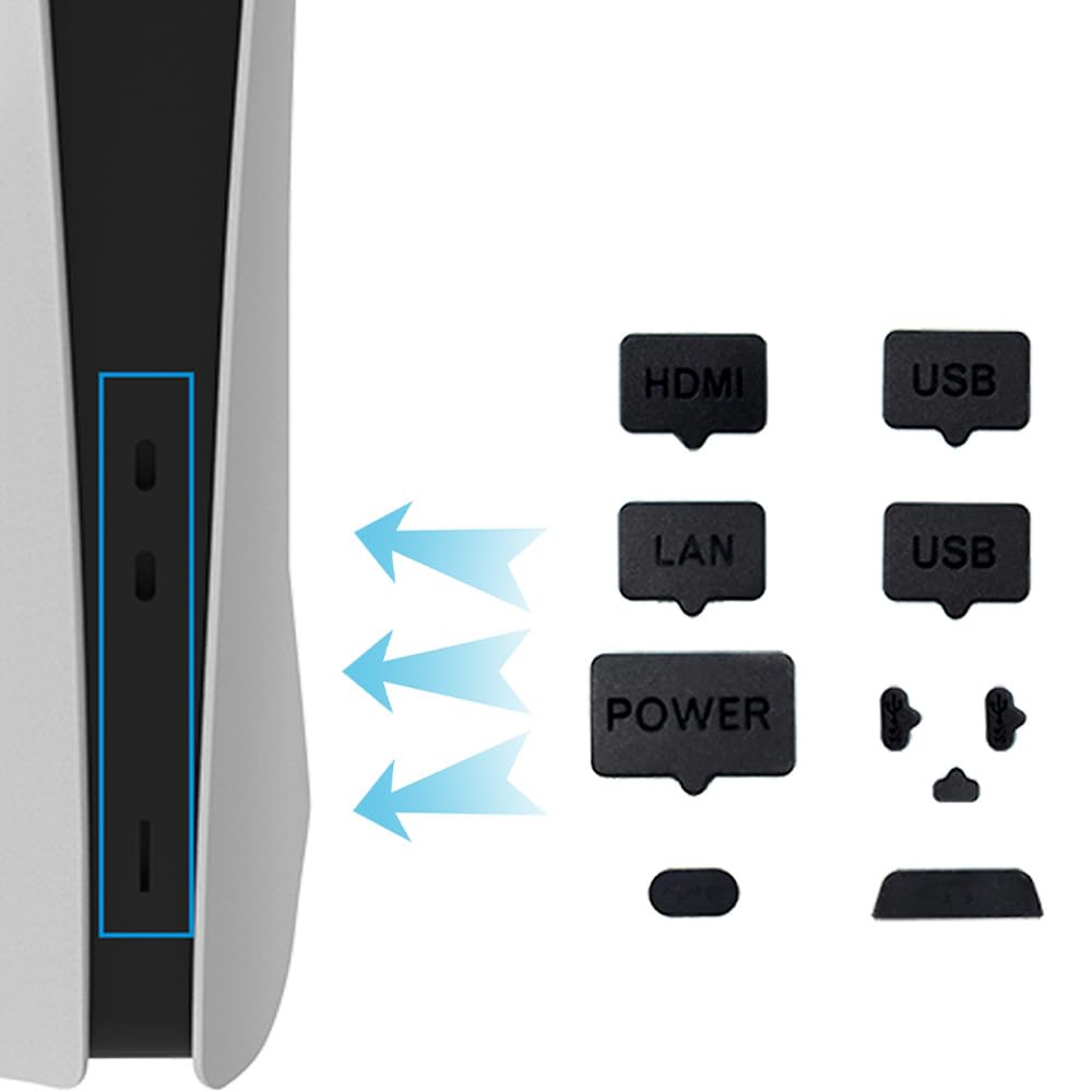 Dust Proof Kit Silicone Dust Proof Plugs For PS5 Slim Console, USB HDMI Interface Port Anti-dust Cover Gaming Console Protective Cover Plug