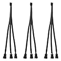 UMLIFE 3CS 3 Way PWM Fan Splitter Cable,3 Way 4 Pin PC Fan Extension Cable, PWM Fan Extension Cable, for Computer ATX Case 4-Pin/3-Pin Cooling Fan