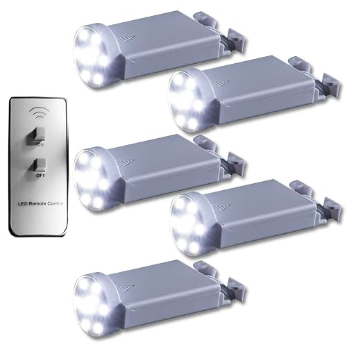 fantado PaperLanternStore.com (5-Pack + Remote) 10-LED Wireless Remote Controlled Paper Lantern Light, Cool White (Battery Powered)