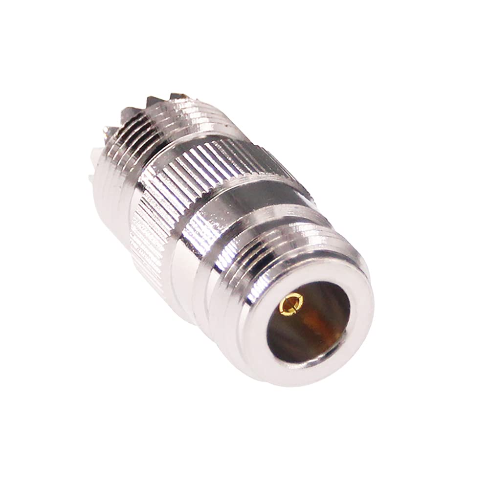 RFaha 2pcs N Female to UHF Female SO-239 SO239 RF Coax Adapter N to UHF Coaxial Connector Adapter(F35-2)