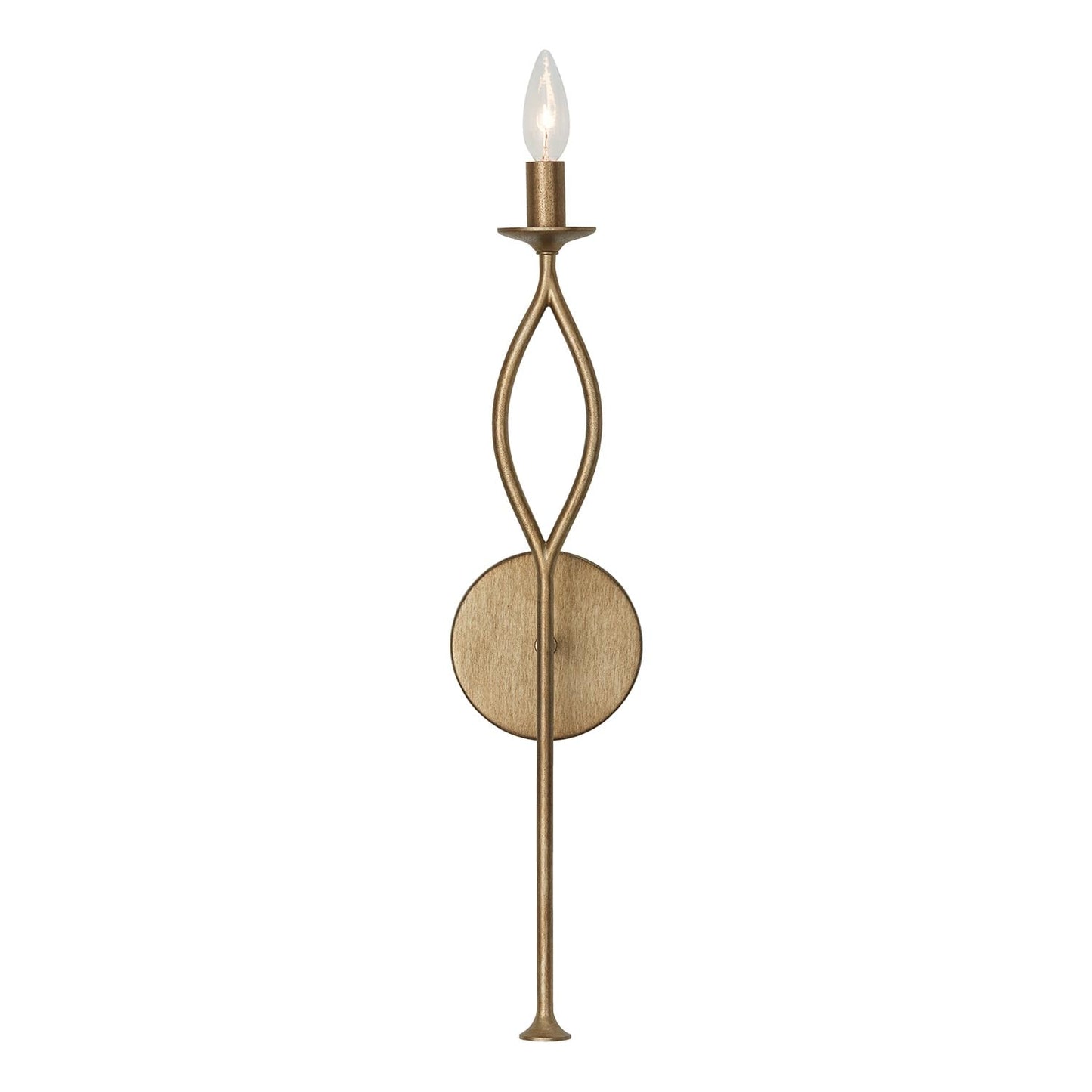 Capital Lighting 652511ML Cohen Art-Inspired Luxe Candle Wall Sconce Light, 1-Light 60 Watt, 23" H x 5" W, Mystic Luster