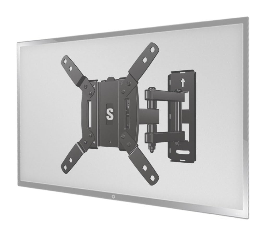 SECURA Small Full Motion TV Wall Mount for 10" to 40" Screens up to 100lbs - Tilt, Swivel Extend - Easy DIY TV Mount w/Included Hardware - QSF210