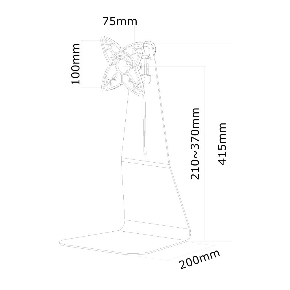 Newstar FPMA-D850BLACK Stylish Tilt/Turn/Rotate Desk Stand for 10-27" Monitor Screen, Height Adjustable - Black
