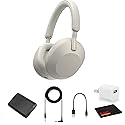 Sony WH-1000XM5 Noise-Canceling Wireless Over-Ear Headphones (Silver), 30 Hours Playback Time, Hands-Free Calling, Alexa Voice Control - Kit…