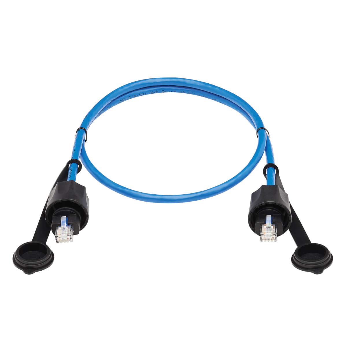 TRIPP LITE Industrial CAT6 Ethernet Cable, Outdoor Rated UTP Network Patch Cable, 100W PoE, CMR-LP, IP68 Rated, Blue, 3 ft. (N200P-003BL-IND)