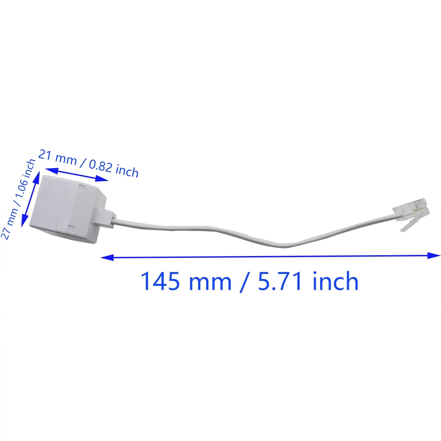SYCZIOHU RJ11 6P4C Male to Dual Female Cable Two Way Telephone Splitter for Telephone, Fax and Modem (2 PCS)