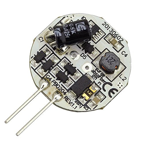 LEDwholesalers G4 Base Side-Pin Disc Type LED Bulb with 9xSMD2835 12V AC/DC (6-Pack), Warm White, 1106WWx6