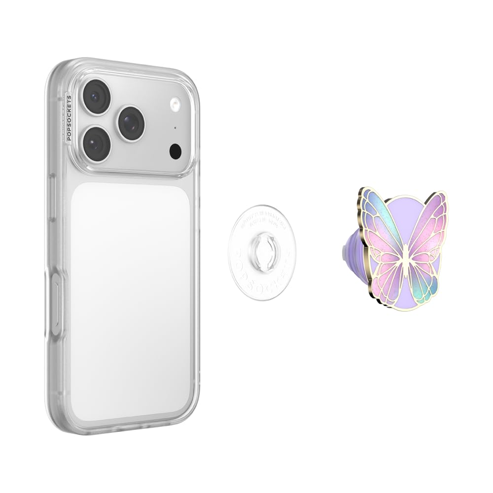 PopSockets PopTop, Adhesive Phone Grip with Swappable Top, Butterfly - Butterfly Prisim