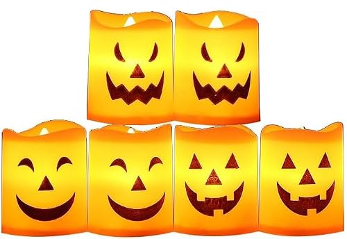 Halloween Flameless Candles,Mingkeda Halloween Party Lamp Decoration, Artificial Candle Lights (6 Candle Lights)