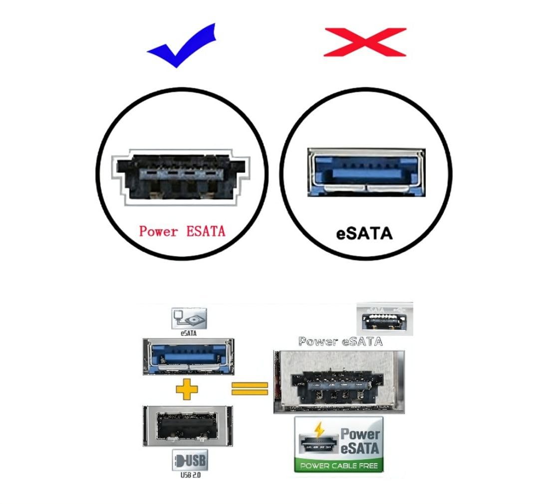 chenyang Power eSATA Cable,Power eSATA to SATA 22Pin Data Transfer Extension Cable Support 5V/12V Power for 2.5"/3.5" Hard Disk Drive 50cm