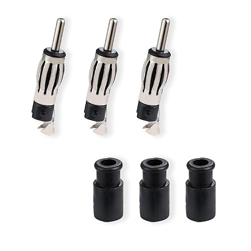 POBADY 3PCS DIN Plug Crimp Connector Straight Adapter FM/AM Car Radio Antenna Connection DIN Plug Lantern Adapter for Cable RG58 FM/AM Digital Radio