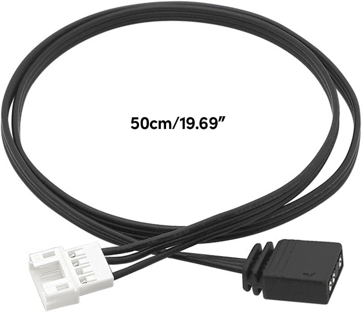 Seadiquiet 2Pcs Black 4 Pin to 5V 3 Pin Conversion Cable ARGB Splitter Extension Cable for Computer Chassis 4pin to 5V 3 Pin Converter ARGB Connector