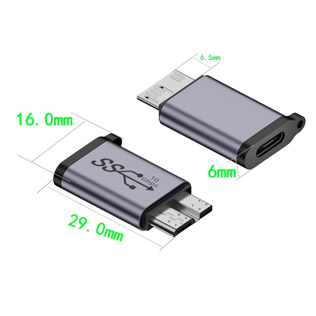 ZJKJHJY Micro USB B to USB A/C Male Adapter,USB 3.0 Micro B to USB A/C Female Adapter Cable Converter Connector
