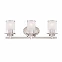 Hampton Bay 3-Light Brushed Nickel Bath Bar Light with Clear and Sand Glass