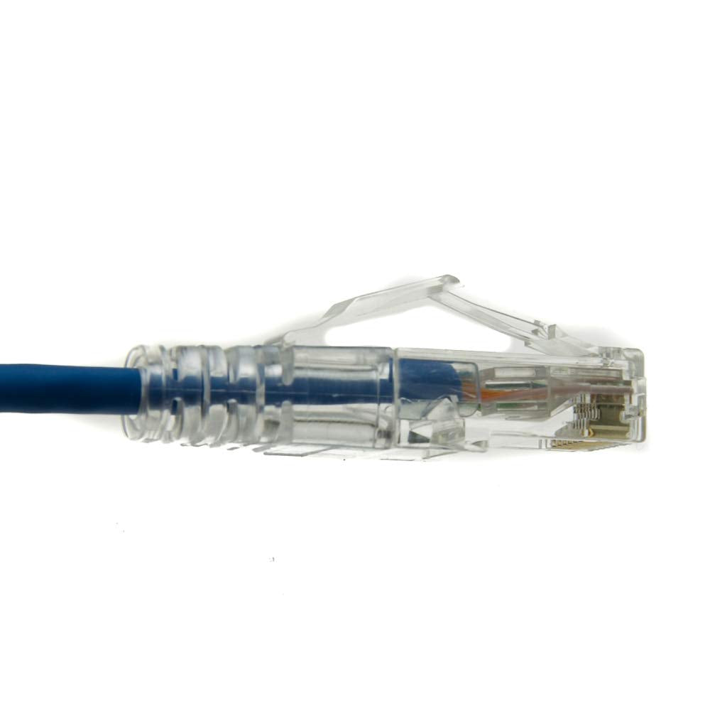CableWholesale Cat6a Slim Ethernet Cable, 28AWG, 10 Gigabit, 20 ft, Blue