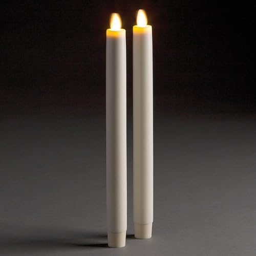 Napa Home & Garden Lightli Moving Flame Indoor Tapers 10.5" Smooth Ivory Flameless Candle with Remote Ready and Timer