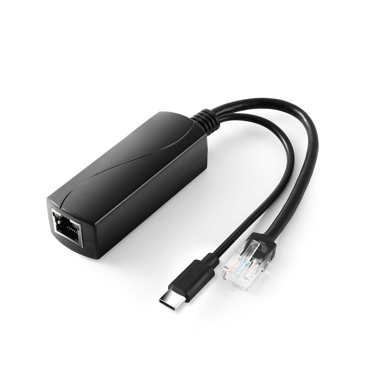 Type C PoE Splitter - 5V 2.4A Output, IEEE 802.3af Standard, 10/100Mbps for Type C to RJ45 Port Power Over Ethernet Adapter (TYPEC0502 Black)