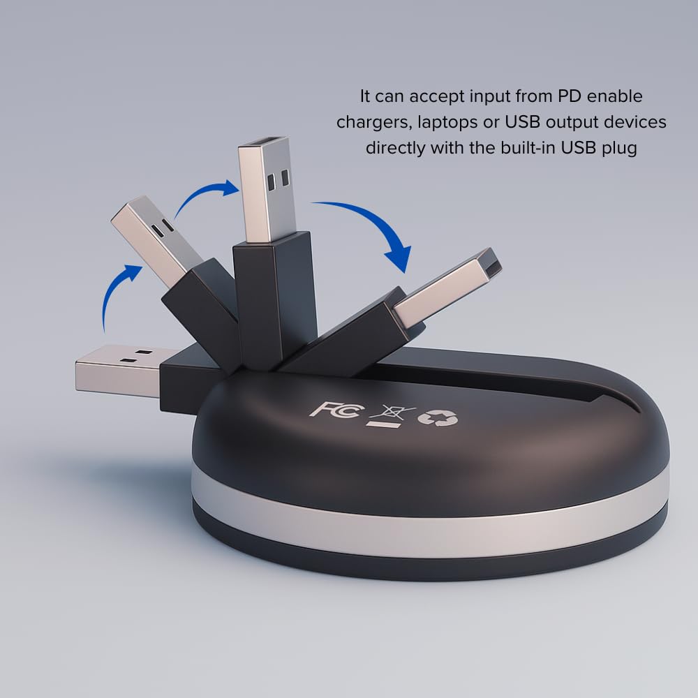 Ultimaxx Magnetic Fast Charger, Qi Wireless USB Charging Pad for iPhone 15/14/13/12/SE/11/X/8, Samsung S23/S22/S21/S20, Flip-Out Module, Car Vent