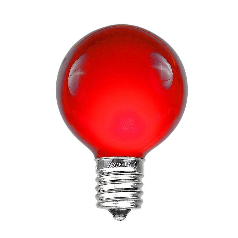 25 Foot G50 Outdoor Patio String Lights with 25 Red Globe Bulbs - Indoor Outdoor String Lights - Market Bistro Café Hanging String Lights - C9/E17