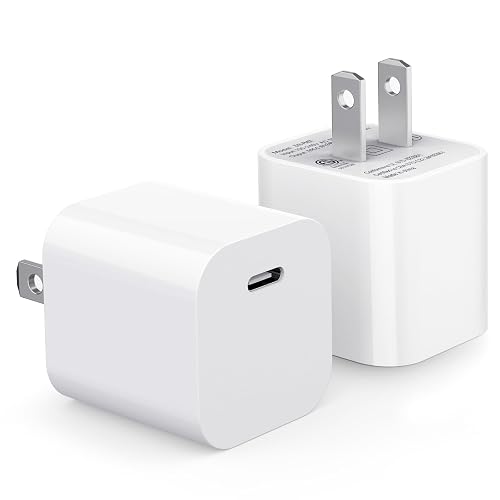 20W USB-C Fast Charger 2Pack for iPhone 16/15/14 PD 3.0 Wall Charger Brick