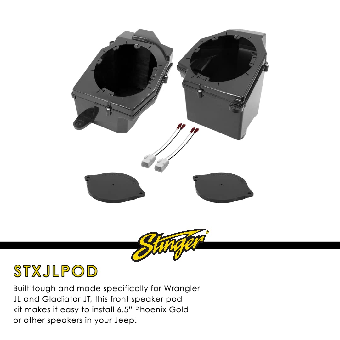 STINGER Jeep Wrangler JL & Gladiator JT Front 6.5" Speaker Pod Kit