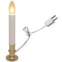 Brite Star Electric Window Candle Lamp - Perfect for Windows, Kitchen & Christmas Decor - Plug in 10 inch Brass Plated Base, White Candle Light