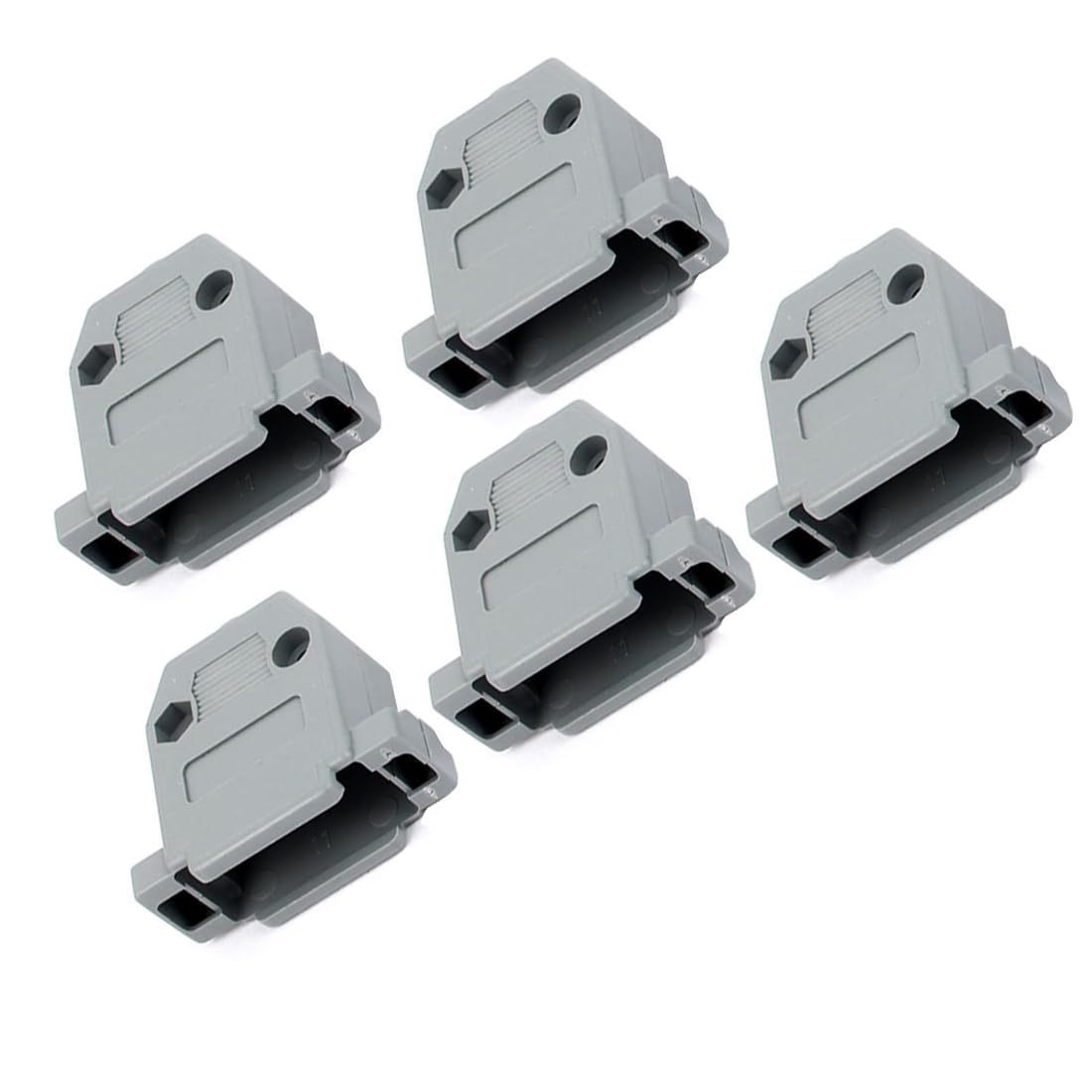 uxcell a16010300ux0212 Serial Port D-Sub DB15 Connector Kit Gray Plastic Hoods Shell (Pack of 5)