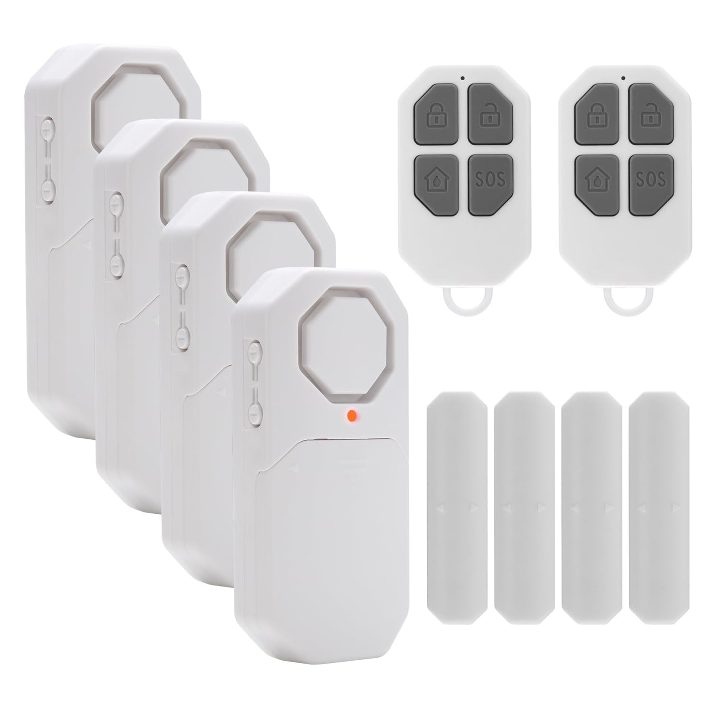 EverNary Door Window Alarm When Opened for Home Security with Remote, Wireless Door Sensor Alarm for Kids Safety with Adjustable Volume (4 Door Sensor