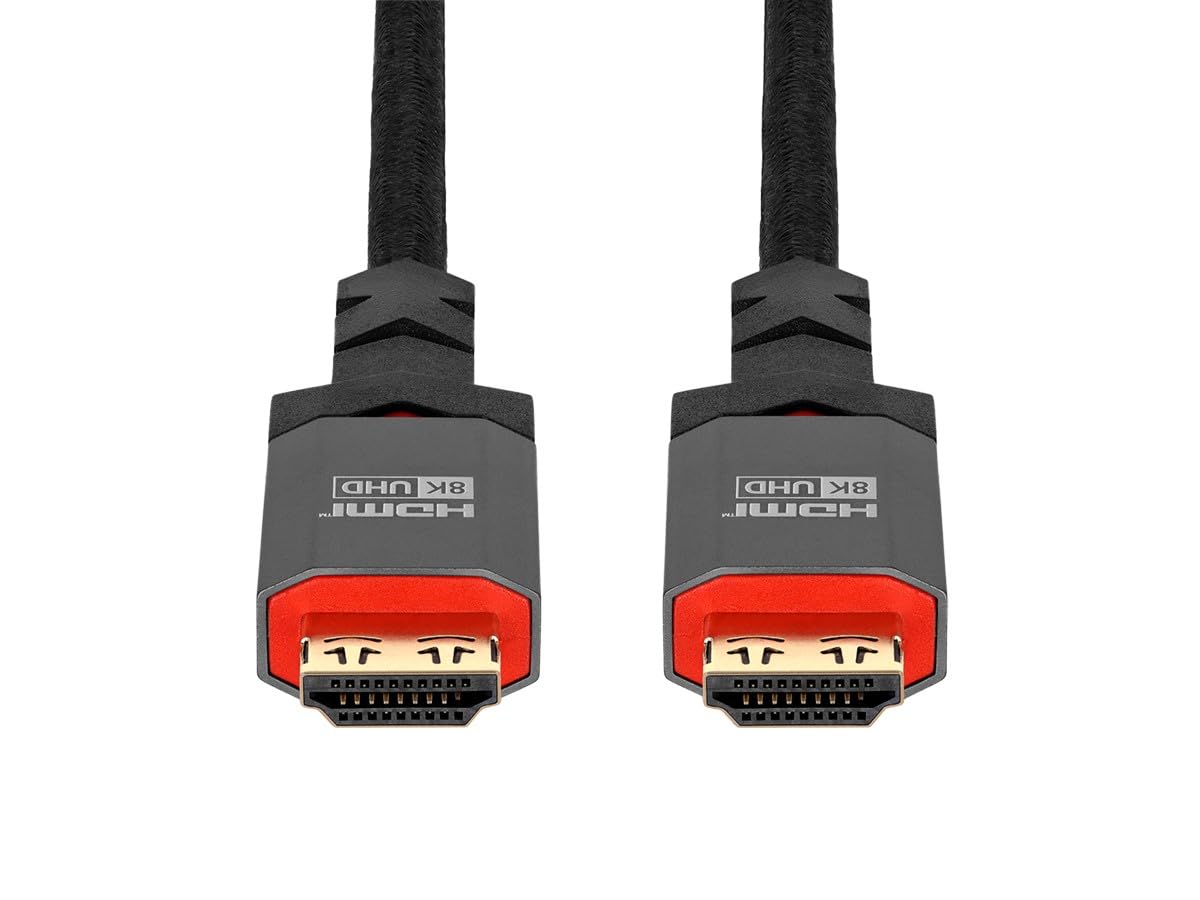 Monoprice 8K Certified Ultra High Speed HDMI Cable - 25 Feet - Black | Braided - HDMI 2.1, 8K@60Hz, 4k@120Hz, 48Gbps, HDR, VRR, CL3 in-Wall Rated
