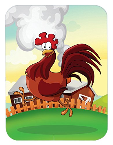 Caroline's Treasures APH7630MP Rooster Chicken on The Run Mouse Pad, Hot Pad or Trivet for Home Office Gaming Working Computers Laptop Mouse