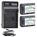 Tectra 2Pcs NP-FP50 NPFP50 Battery + Wall Charger for Sony NP-FP30, NP-FP60, NP-FP70, NP-FP90, NP-FP51 Series DCR-HC21 DCR-HC23 DCR-HC30 DVD103 DVD105